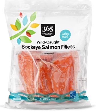 wild-caught sockeye salmon fillets